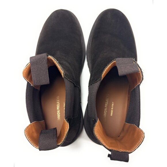 Common Projects Mens Winter Chelsea Boots Brown Suede Size 45 US 12 Italy - Picture 6 of 14